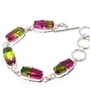 Bi-Color Turmaline .925 Silver Bracelet